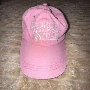Pink George Strait Slideback Baseball Cap- One Size- Adjustable- Country Western